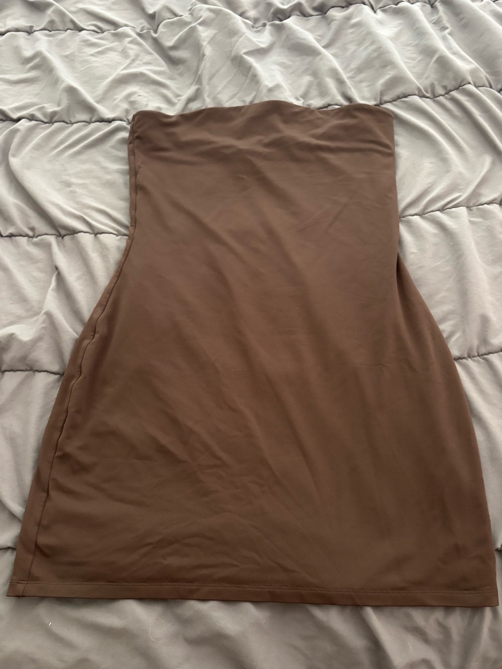 Aritzia Contour Strapless Brown Bodycon Mini Dress